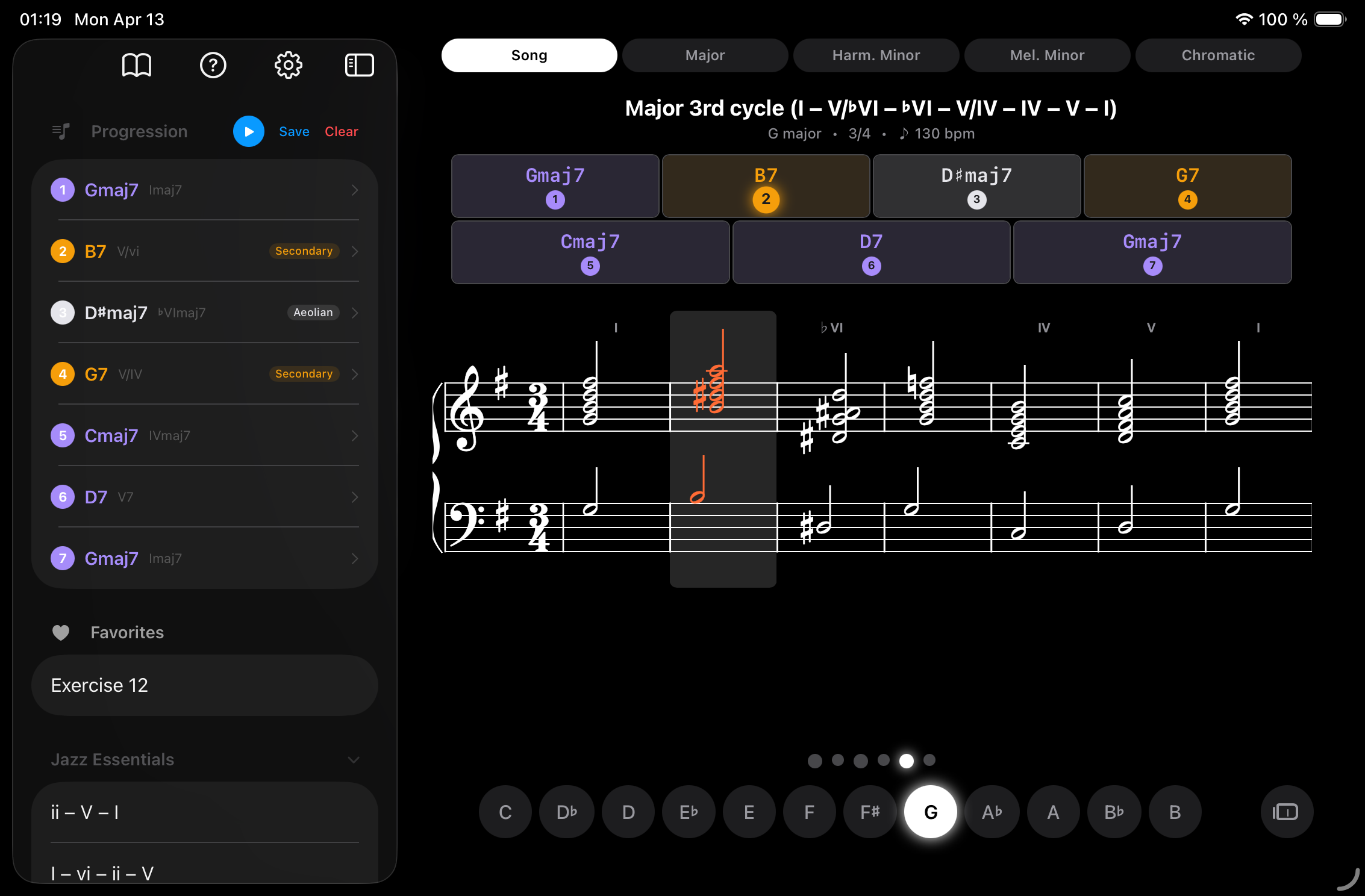 Song view lead sheet